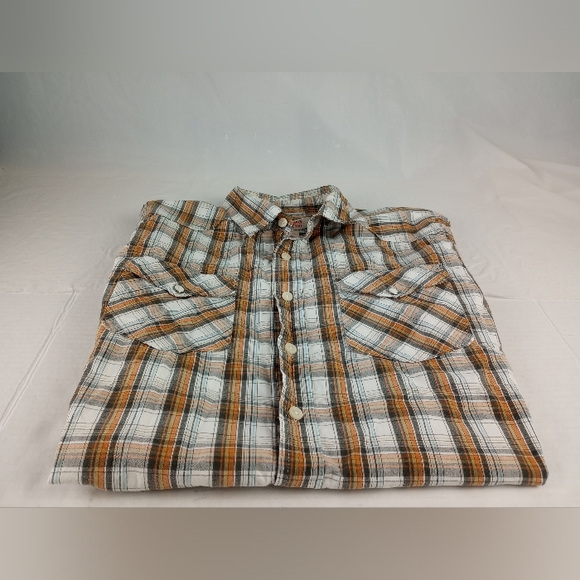 Mossimo Plaid Short sleeve Shirt, Pearl Snap button,Boys Size XL 16/18 - Picture 7 of 9